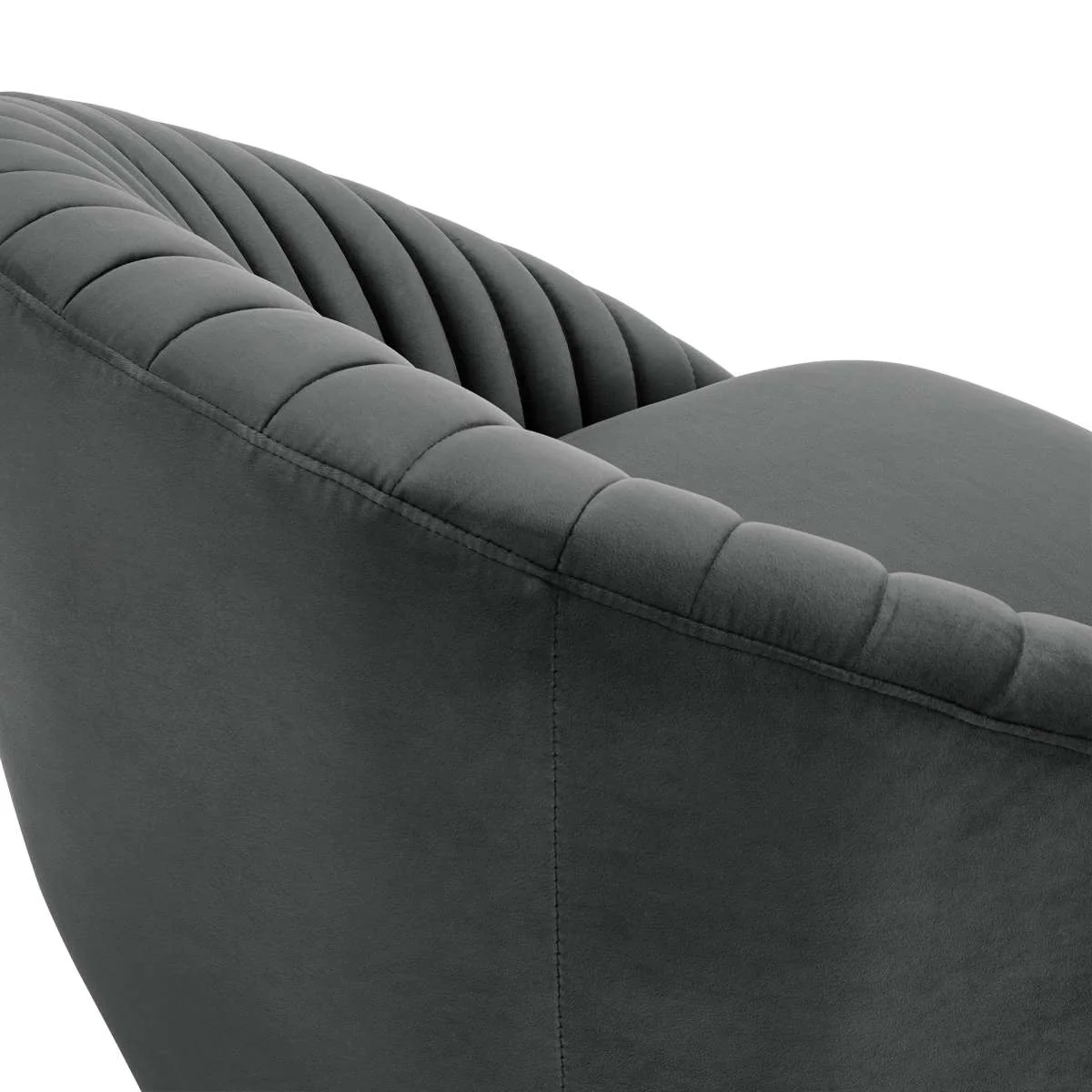 Bella Biege Velvet Swivel Accent Chair with Black Base By Armen Living - Image 12