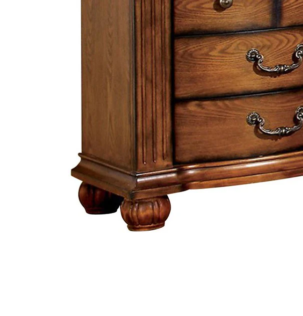 Bellagrand Transitional Night Stand, Antique Tobacco Oak By Benzara - Image 4