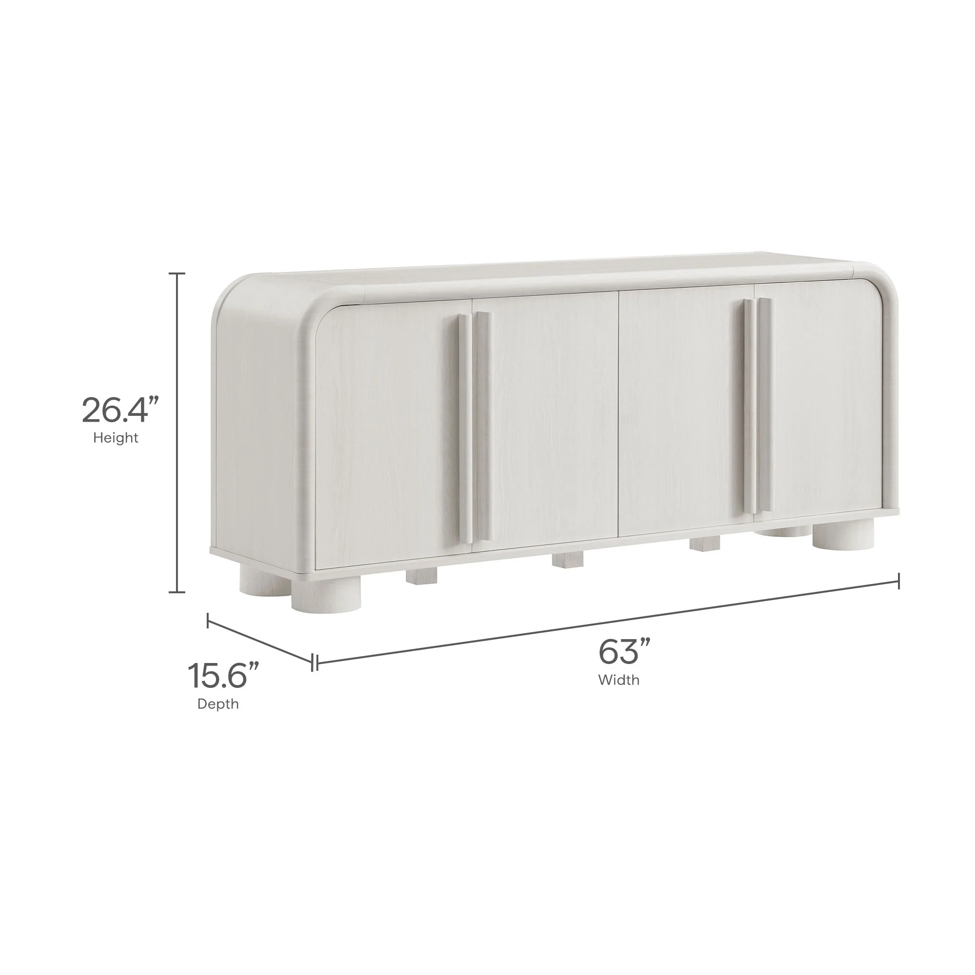 Bellamy Curved 4-Door Sideboard Cabinet by Modway - Image 9