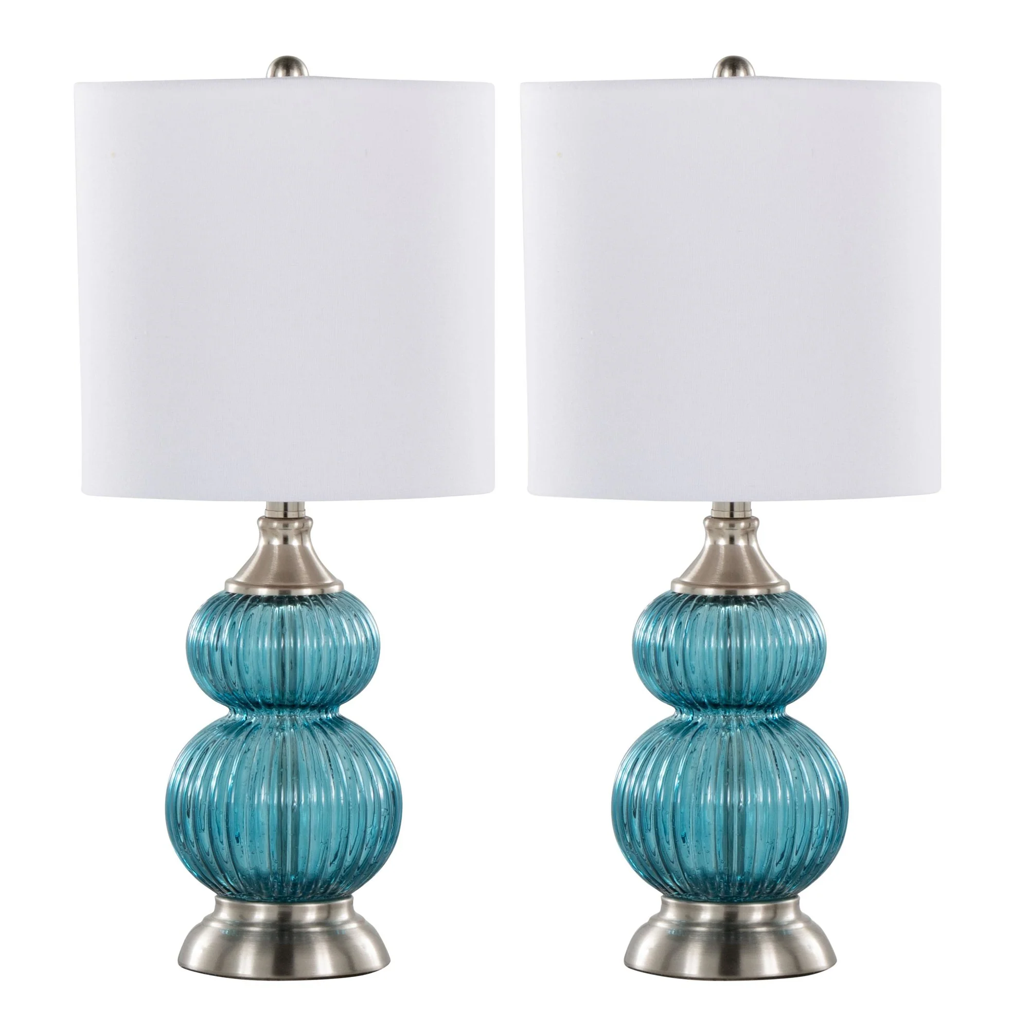 Belle 20" Glass Accent Lamp - Set of 2 By LumiSource - GTG21-BELLE BUBNIW2 - Image 2