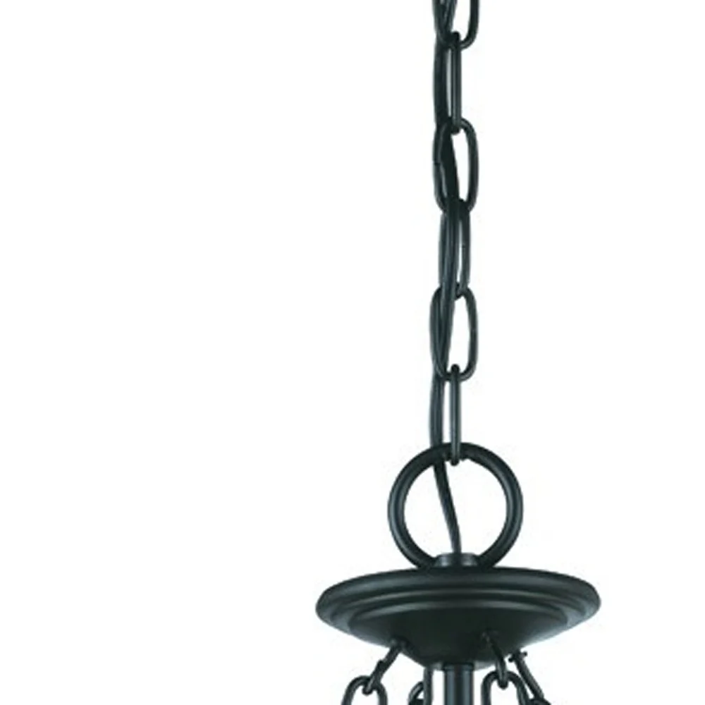 Belle 3-Light Matte black Hanging light By Homeroots - Image 4