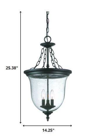 Belle 3-Light Matte black Hanging light By Homeroots - Image 5