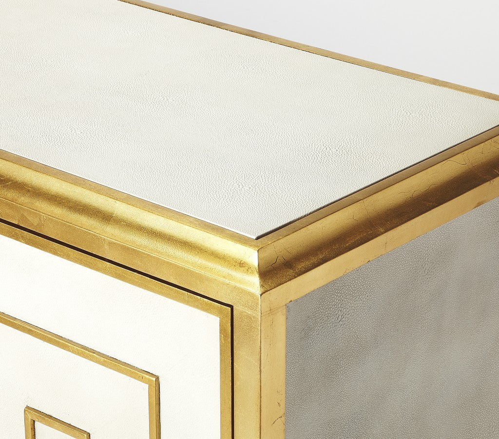 Bello Leather Console Cabinet By Homeroots - Image 3