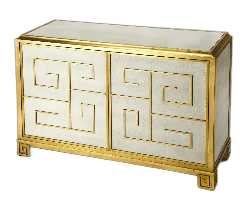 Bello Leather Console Cabinet By Homeroots - Image 4