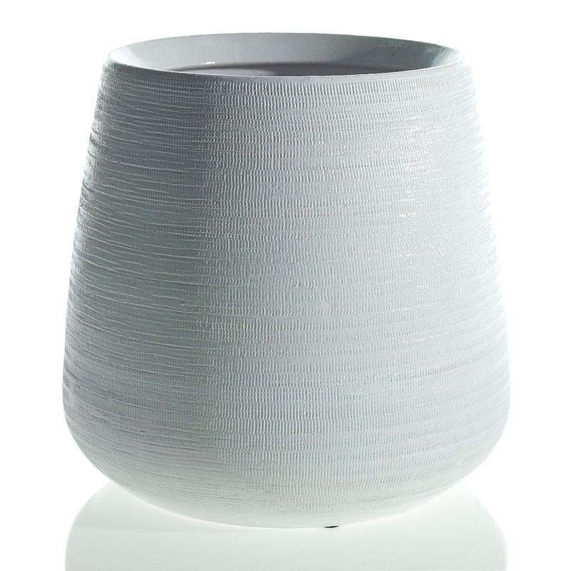 Benji Pot 14.5" x  13.5" White By Accent Decor - Image 3