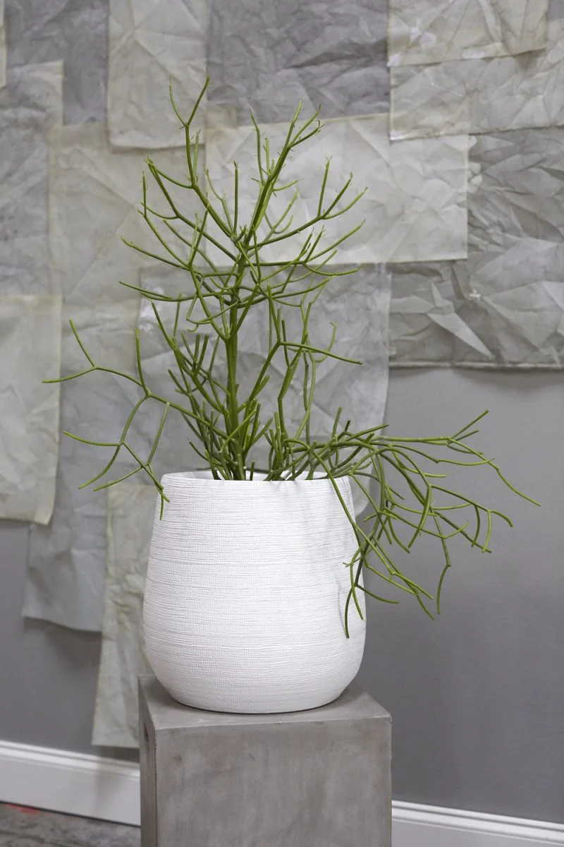 Benji Pot 14.5" x  13.5" White By Accent Decor - Image 4