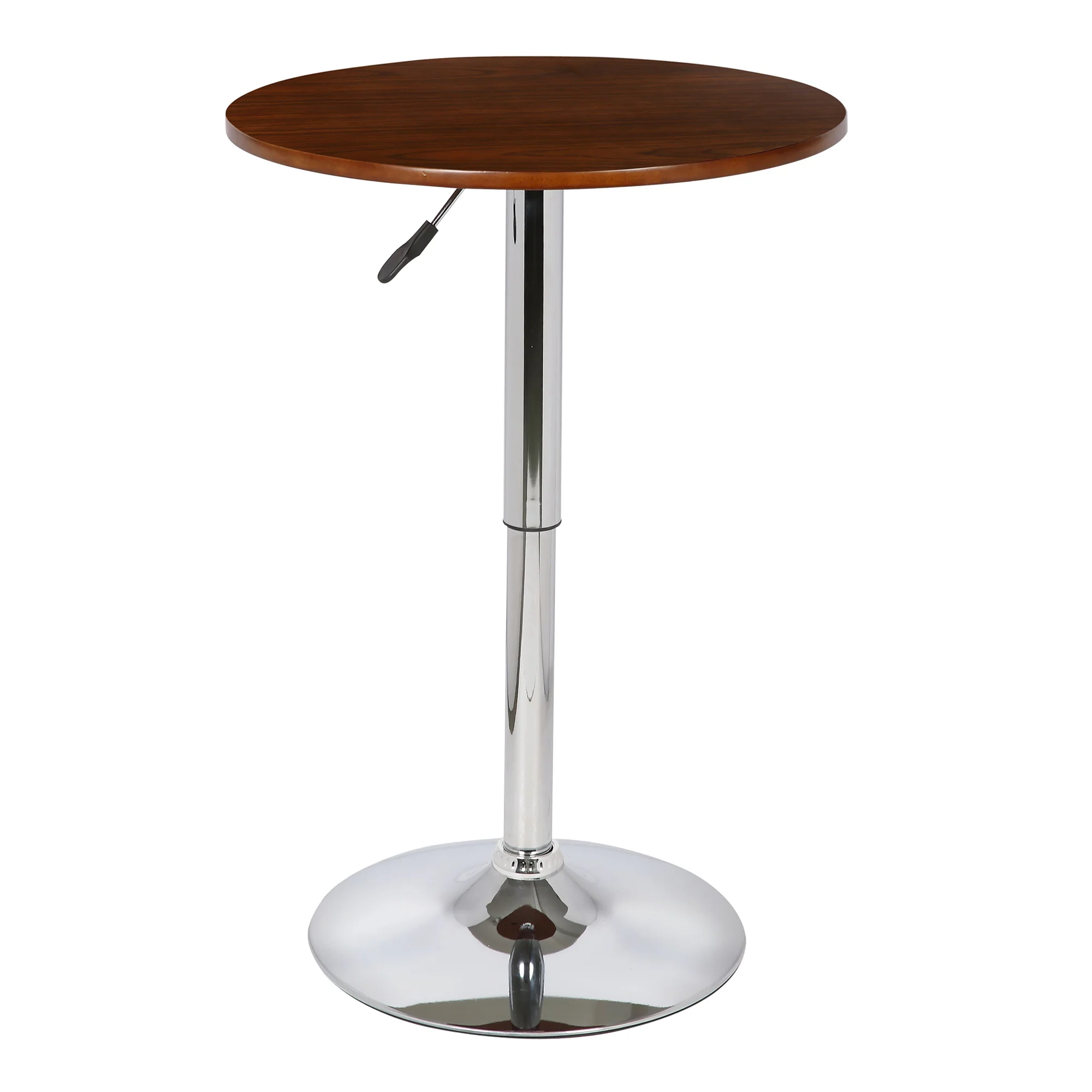 Bentley Adjustable Pub Table in Walnut Wood and Chrome finish By Armen Living - Image 2