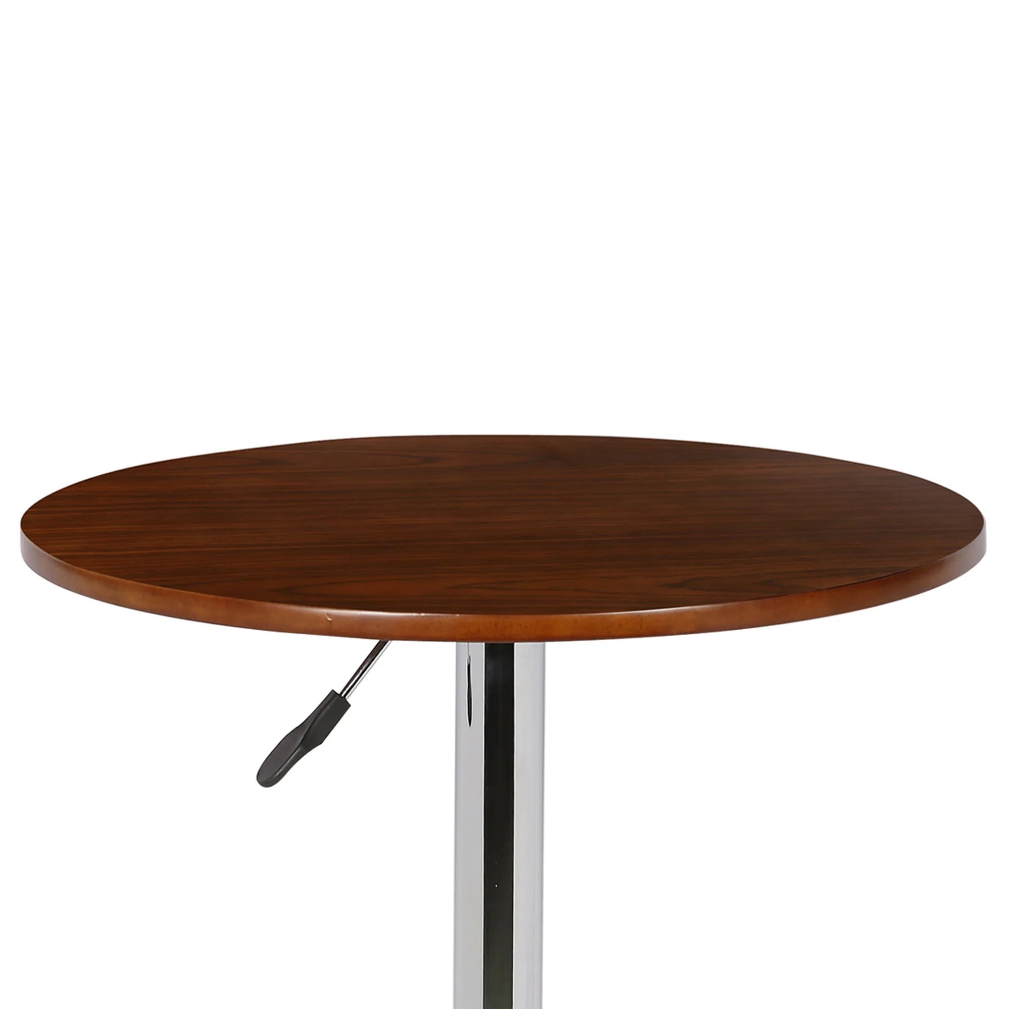 Bentley Adjustable Pub Table in Walnut Wood and Chrome finish By Armen Living - Image 4