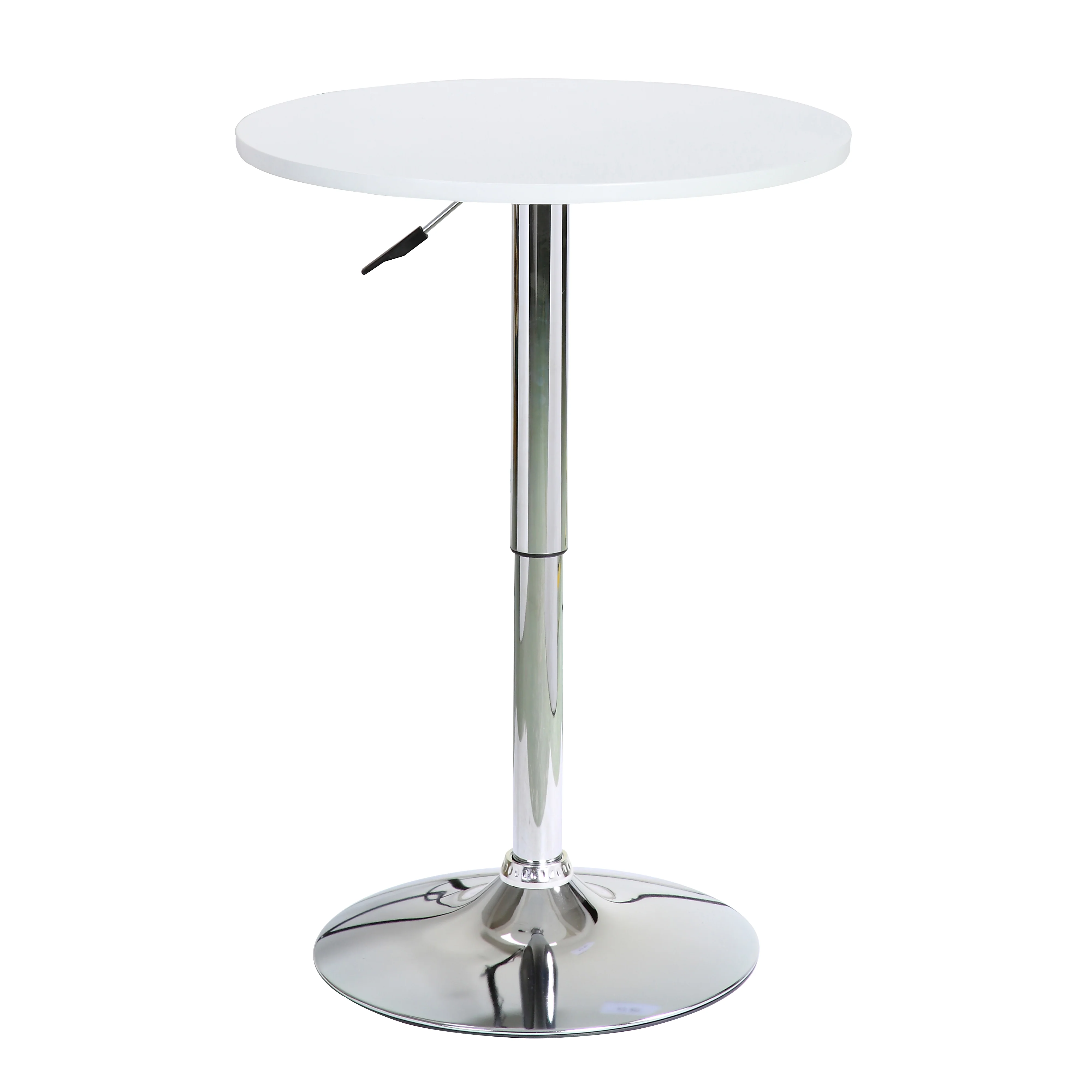 Bentley Adjustable Pub Table in White and Chrome Metal finish By Armen Living - Image 2