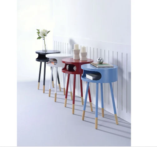 Bentwood White Retro Round Wooden End Table By Homeroots - Image 4