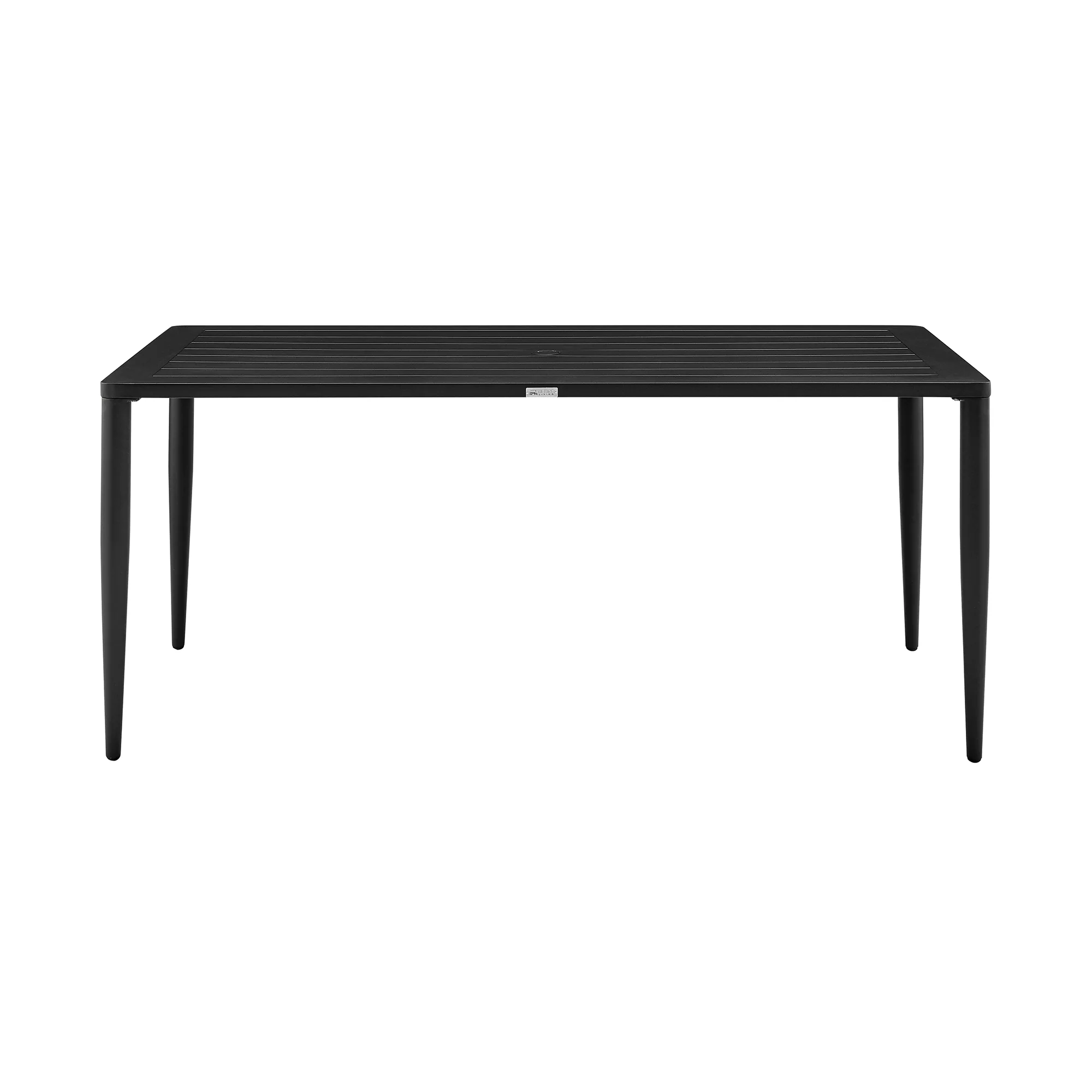 Beowulf Outdoor Patio 5-Piece Dining Table Set in Aluminum and Teak with Grey Cushions By Armen Living - Image 5