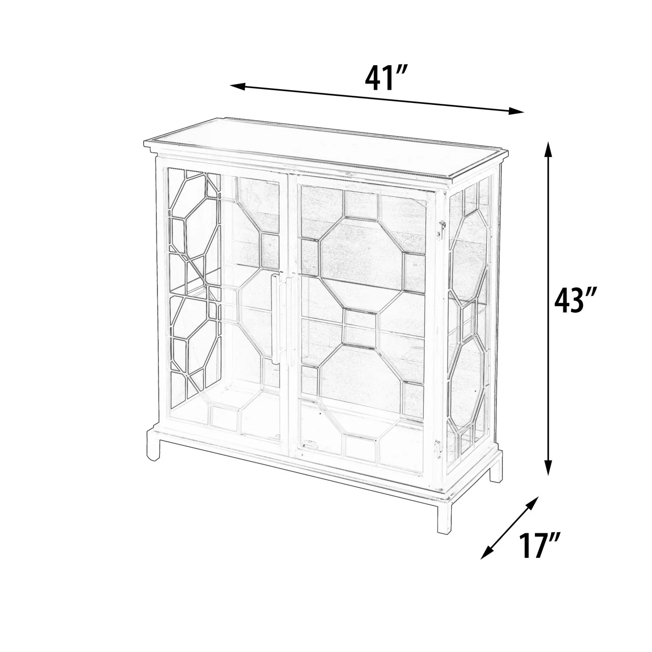 Berkshire 2 Door Metal Display Shelf Collector's Cabinet 43 Inches - Image 5
