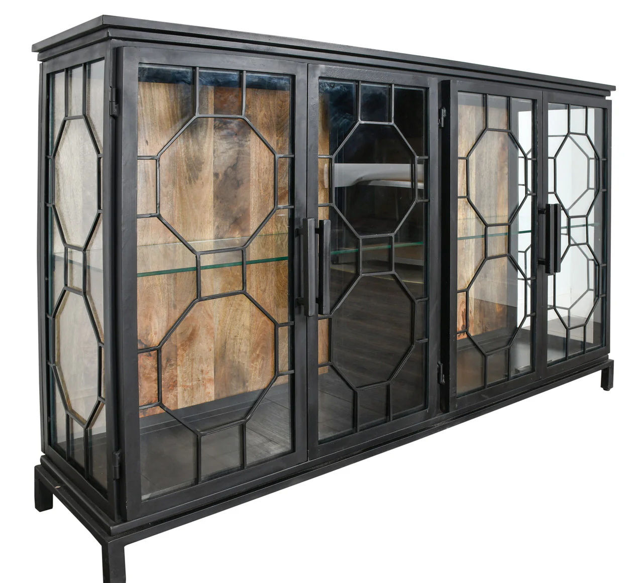 Berkshire 4 Door Metal Display Shelf Collector's Cabinet, Buffet or Credenza 72 Inches - Image 2