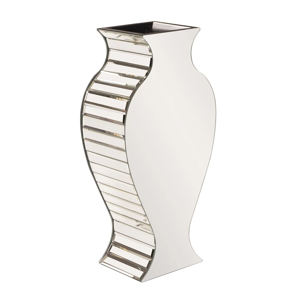 Beveled Mirrored Panel Curvy Tall Vase By Homeroots - Image 2