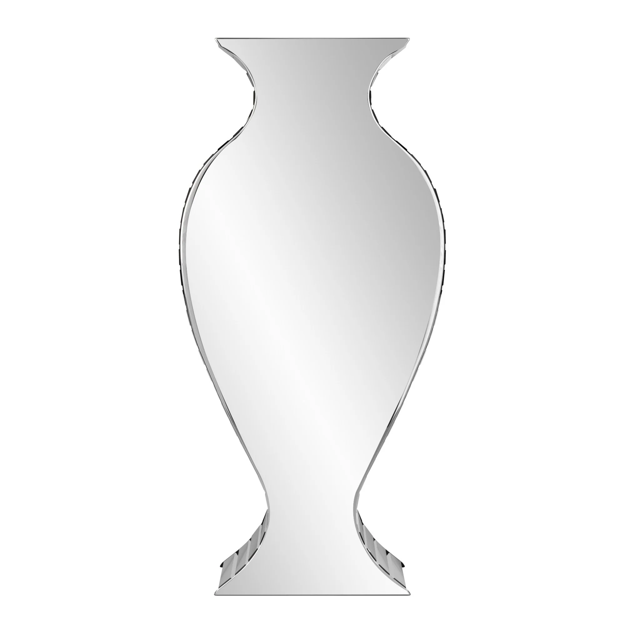 Beveled Mirrored Panel Curvy Tall Vase By Homeroots - Image 4