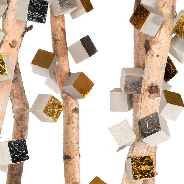 Birch Poles W/ Pivot Wall Play In Urbano Rectangle Planter, Lg By Gold Leaf Design Group - Image 5
