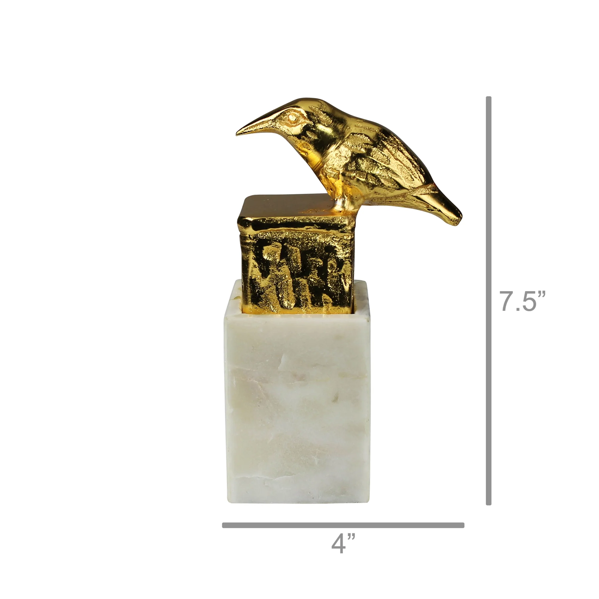 Bird on Marble Block Set Of 2 By HomArt - Image 2