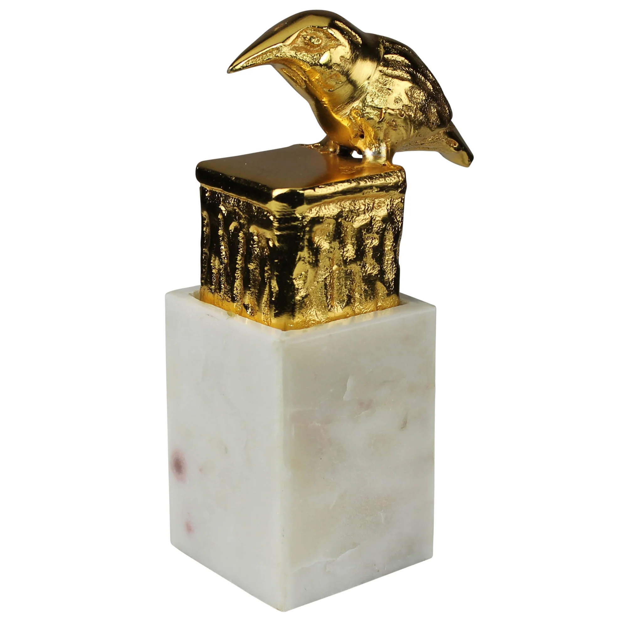 Bird on Marble Block Set Of 2 By HomArt - Image 3