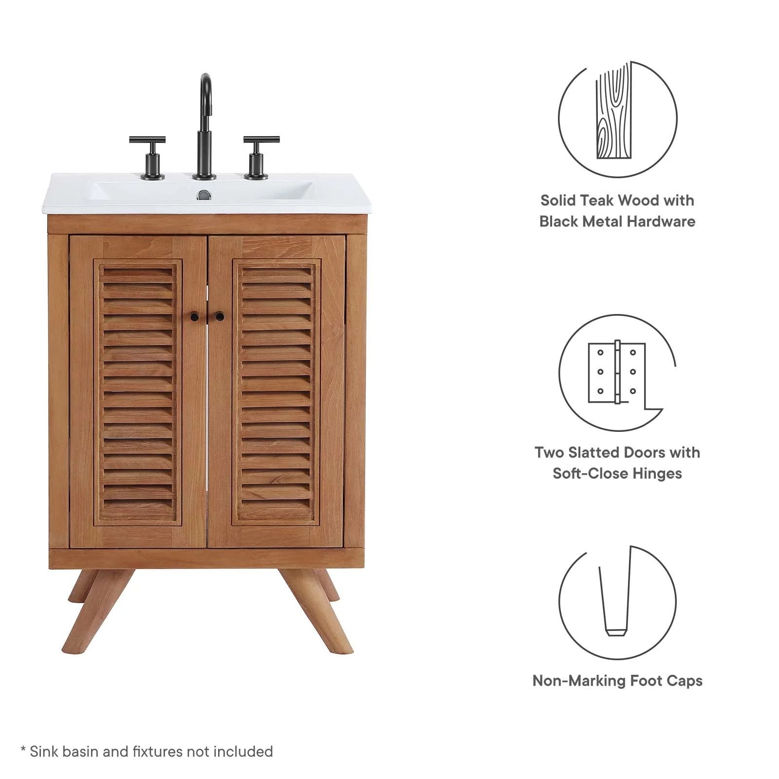 Birdie 24" Teak Wood Bathroom Vanity Cabinet (Sink Basin Not Included) By Modway - EEI-5086 - Image 8