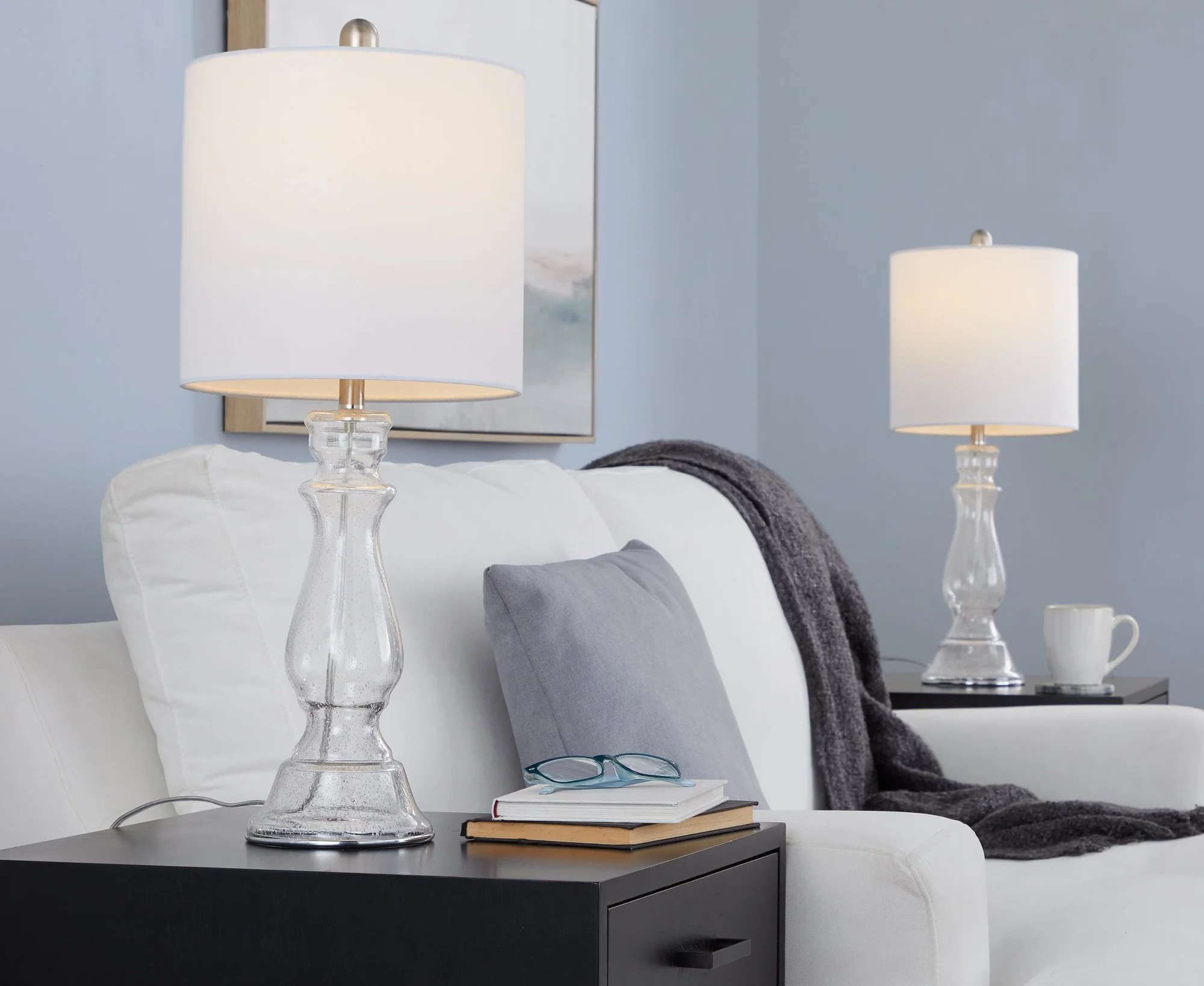 Bishop 24" Glass Table Lamp - Set of 2 By LumiSource - GTG25-BISHOP CLBNIW2 - Image 2