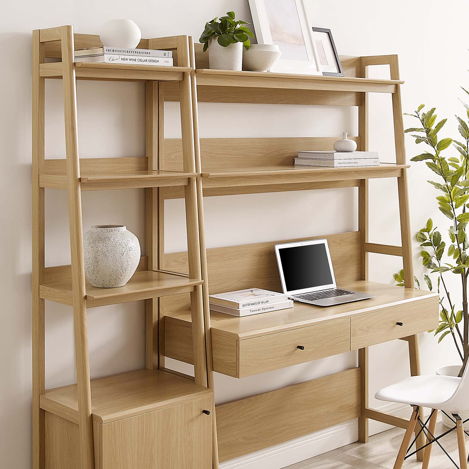 Bixby 2-Piece Wood Office Desk and Bookshelf By Modway - EEI-6111 - Image 4
