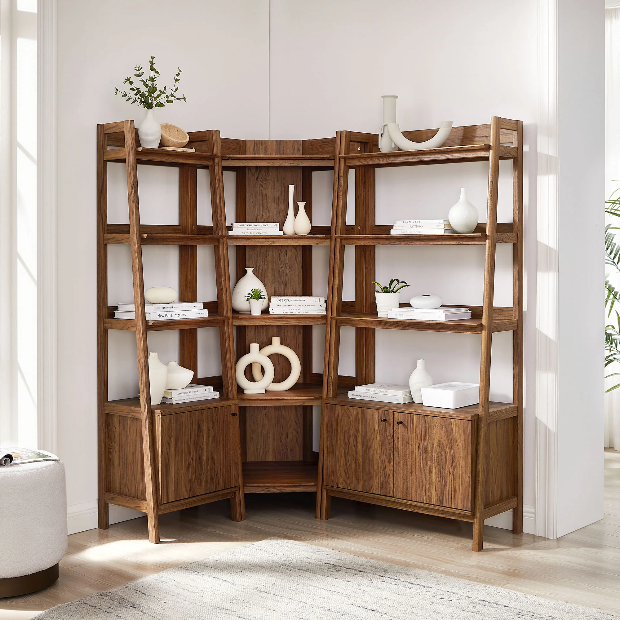 Bixby 3 Piece Corner Bookshelf Set With Wide and Narrow Bookshelves by Modway - Image 14