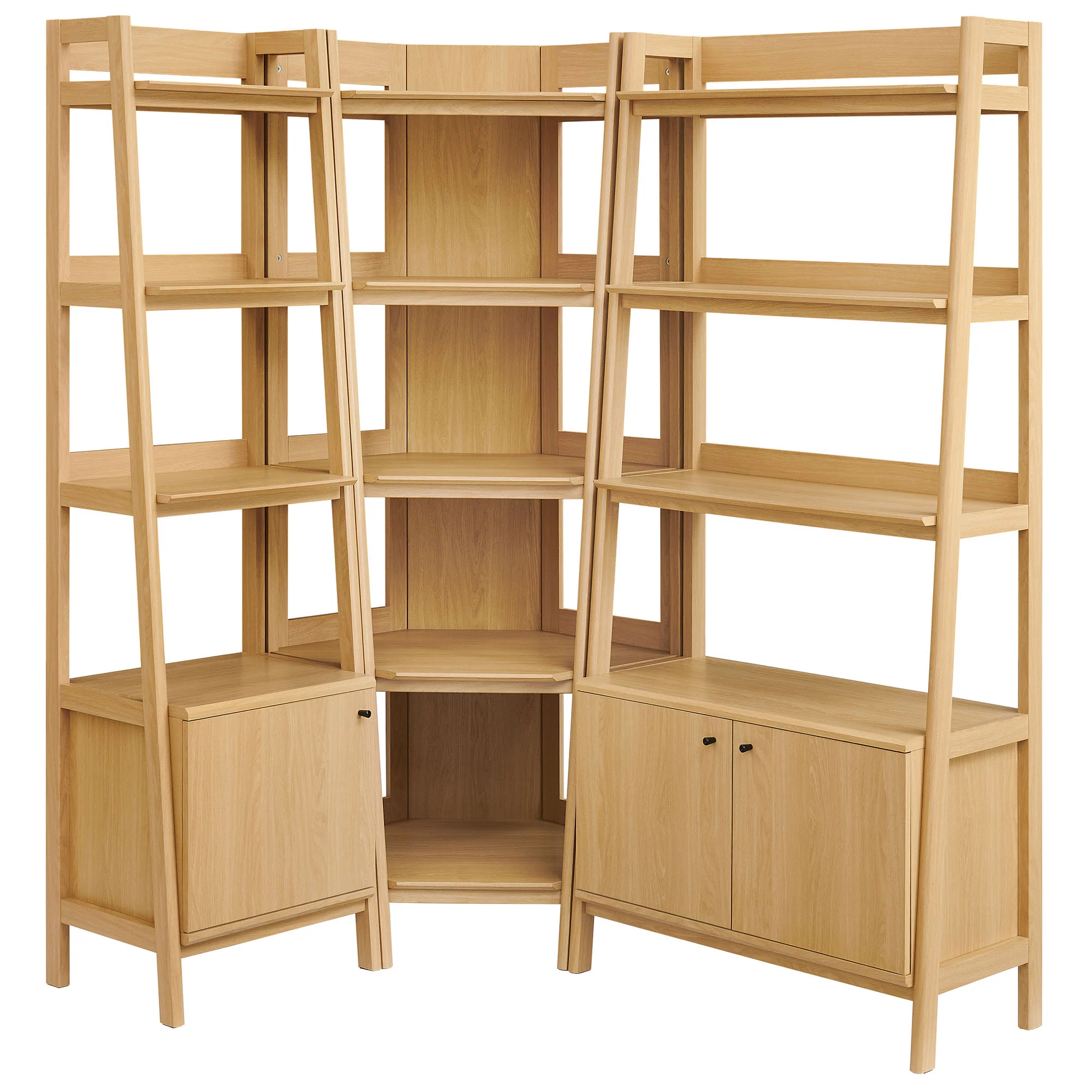 Bixby 3 Piece Corner Bookshelf Set With Wide and Narrow Bookshelves by Modway - Image 2