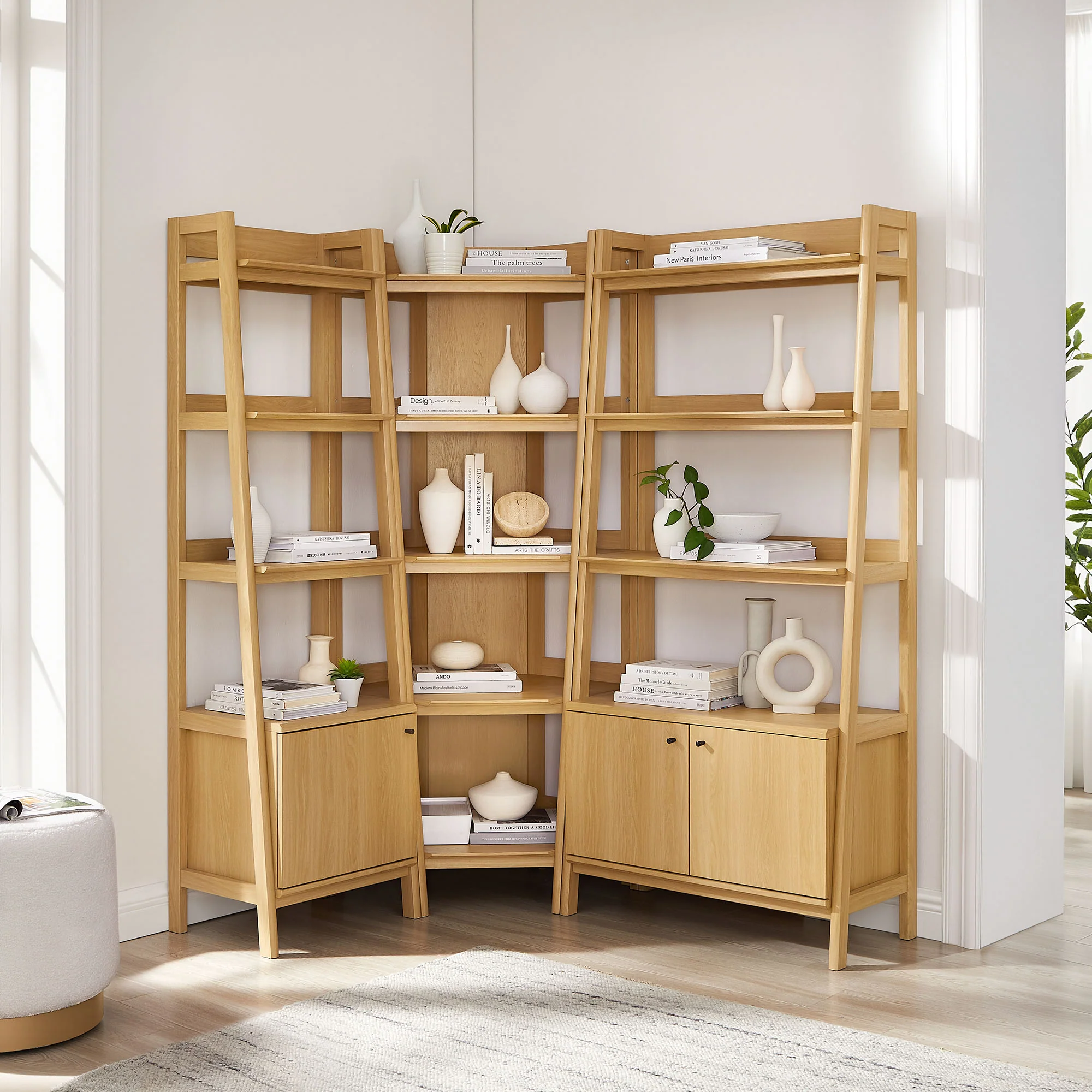 Bixby 3 Piece Corner Bookshelf Set With Wide and Narrow Bookshelves by Modway - Image 6