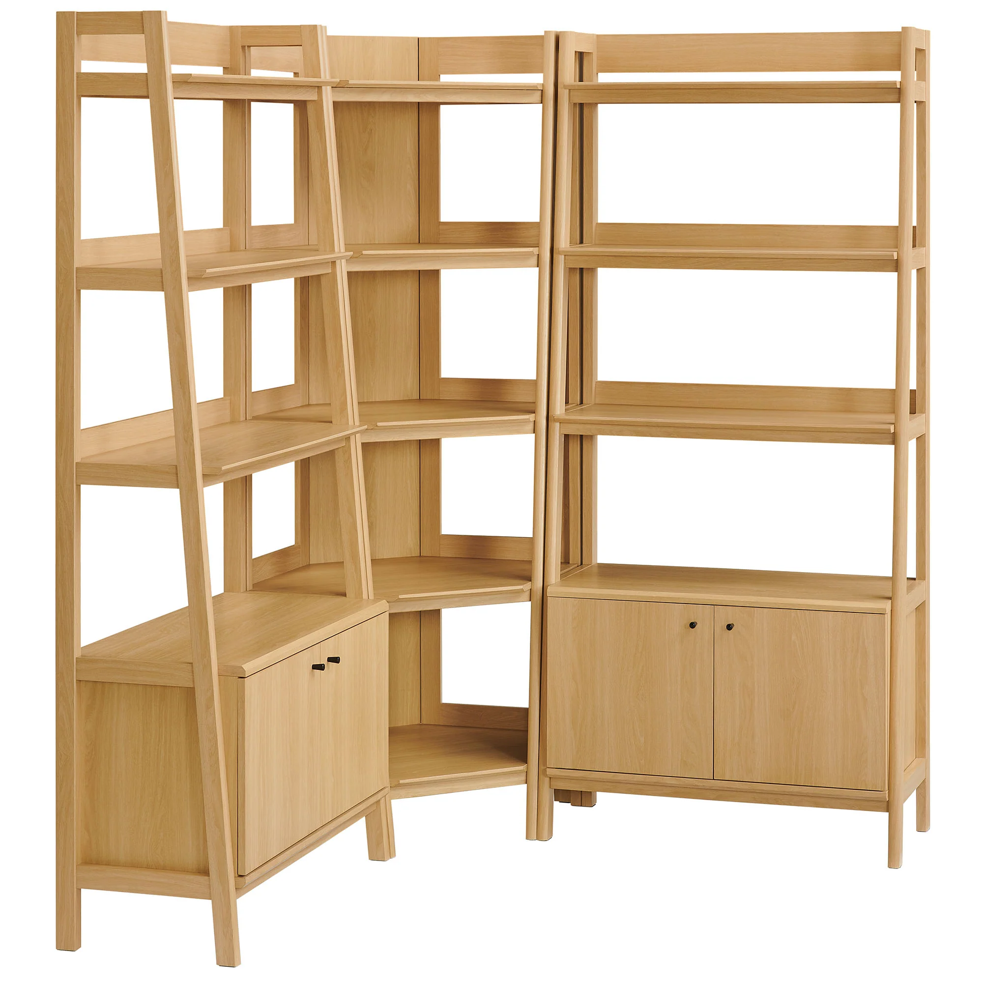 Bixby 3-Piece Corner Bookshelf Set with Wide Bookshelves by Modway - Image 2