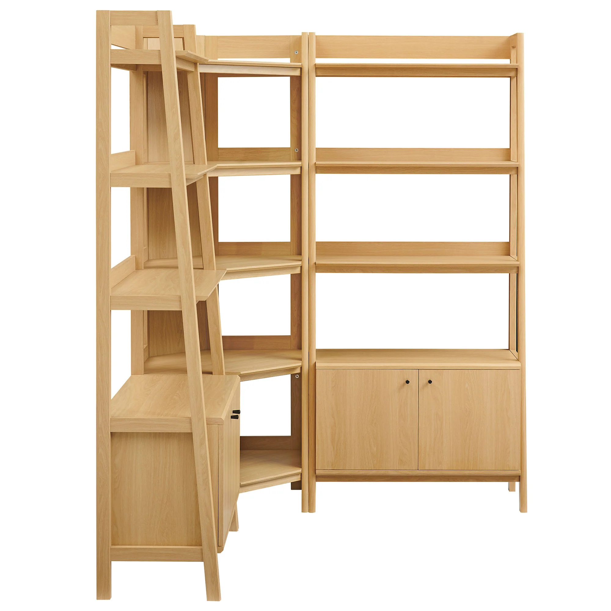 Bixby 3-Piece Corner Bookshelf Set with Wide Bookshelves by Modway - Image 4