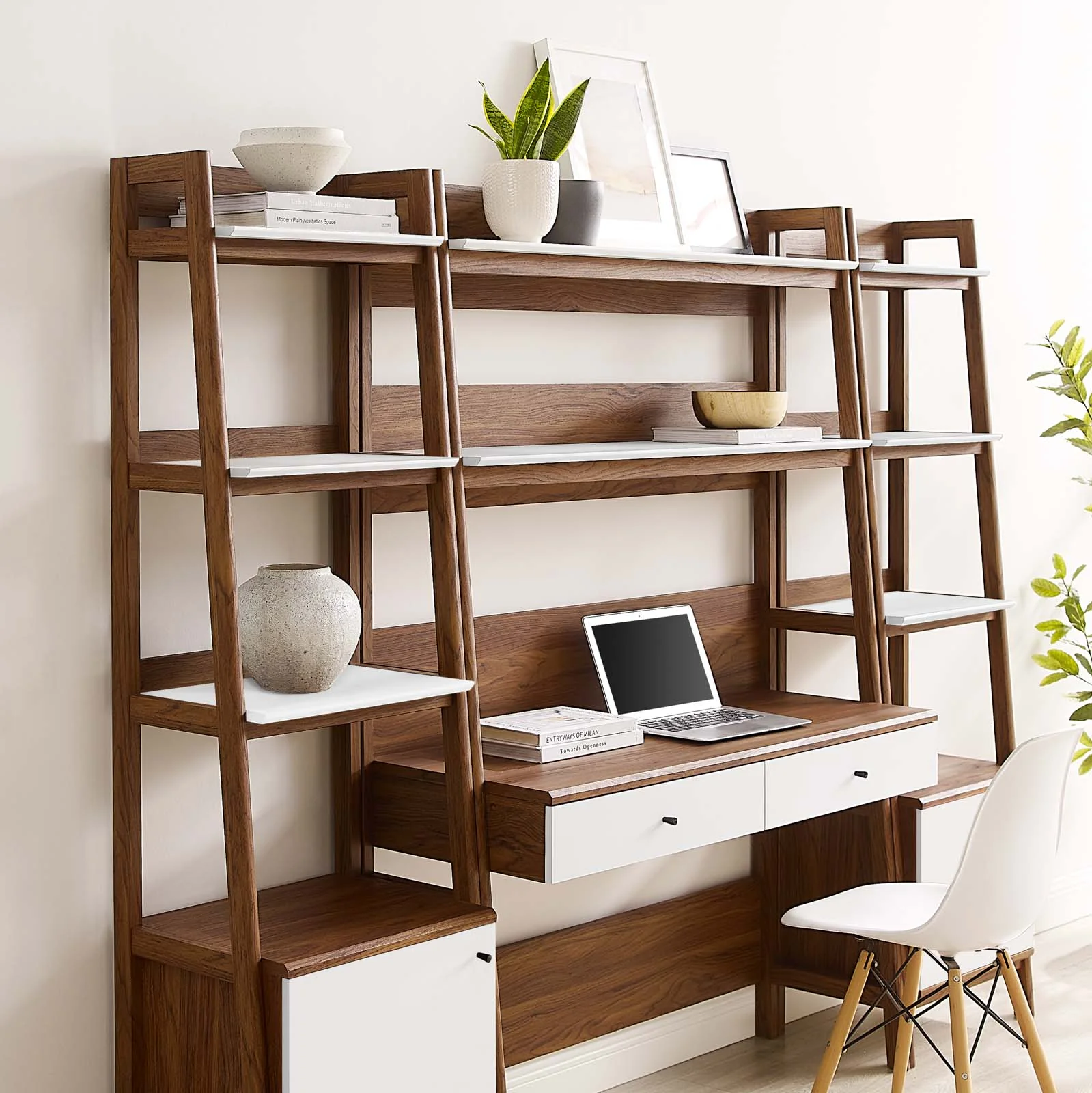 Bixby 3-Piece Wood Office Desk and Bookshelf By Modway - EEI-6114 - Image 13