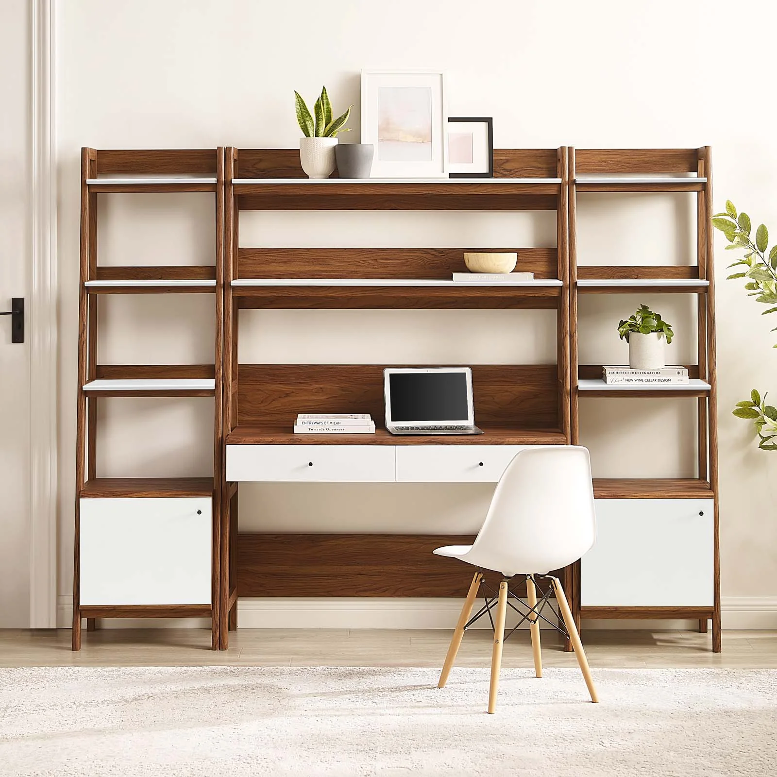 Bixby 3-Piece Wood Office Desk and Bookshelf By Modway - EEI-6114 - Image 14