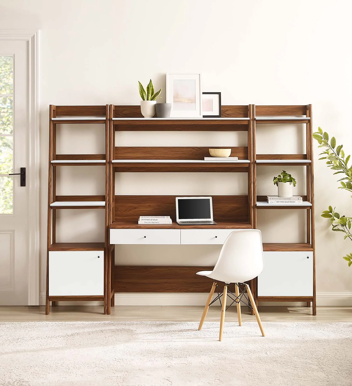 Bixby 3-Piece Wood Office Desk and Bookshelf By Modway - EEI-6114 - Image 15