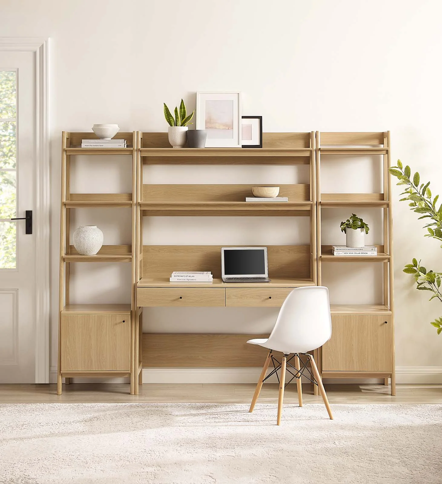 Bixby 3-Piece Wood Office Desk and Bookshelf By Modway - EEI-6114 - Image 5