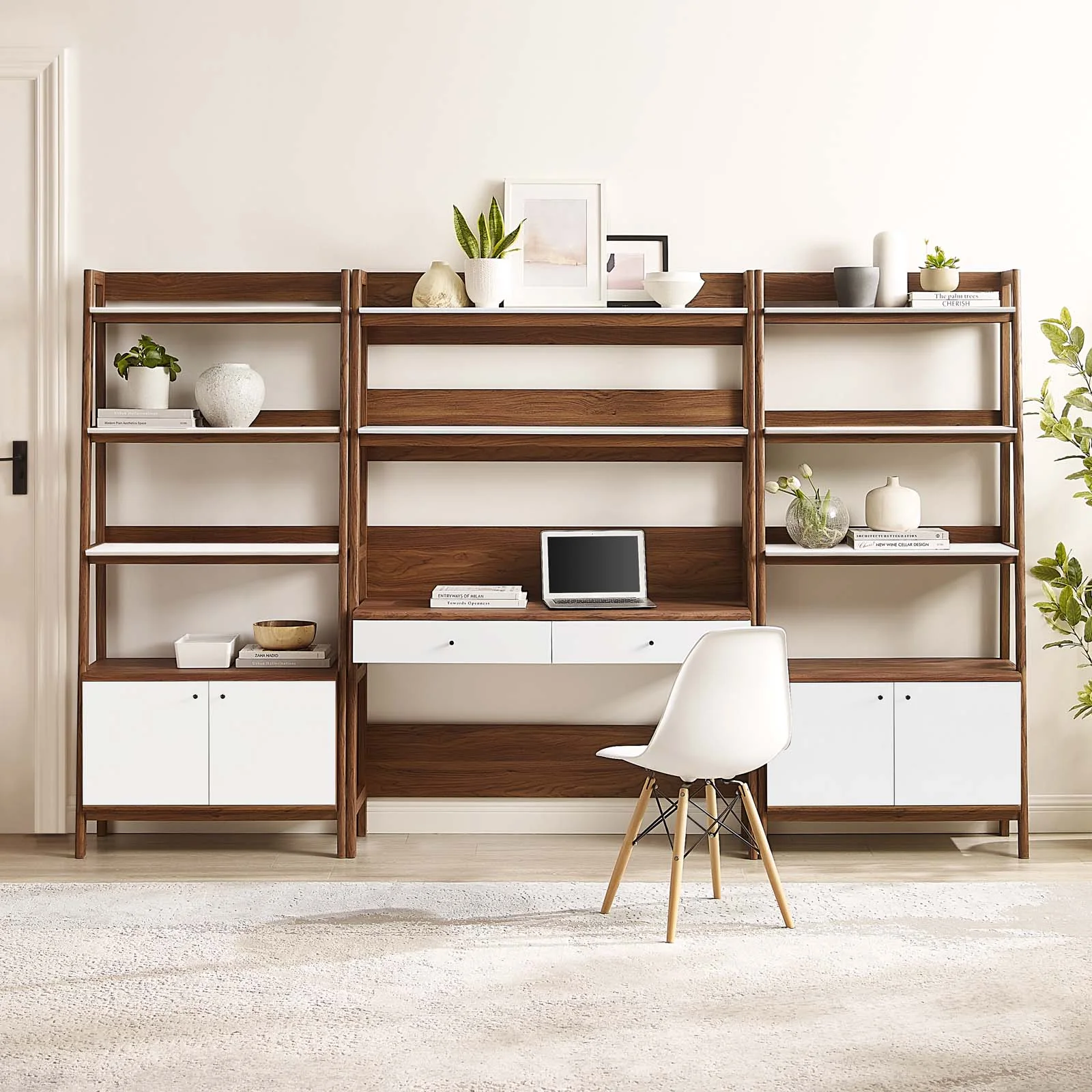 Bixby 3-Piece Wood Office Desk and Bookshelf By Modway - EEI-6115 - Image 14
