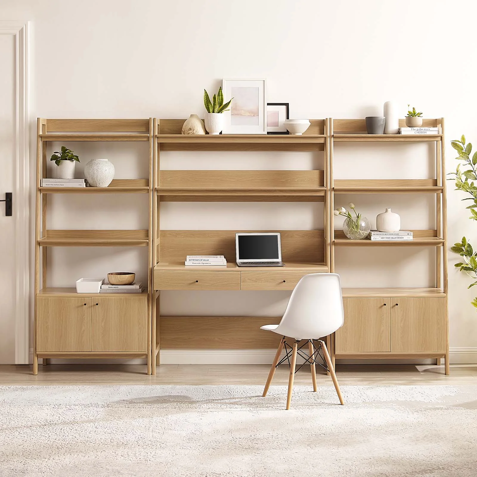 Bixby 3-Piece Wood Office Desk and Bookshelf By Modway - EEI-6115 - Image 4