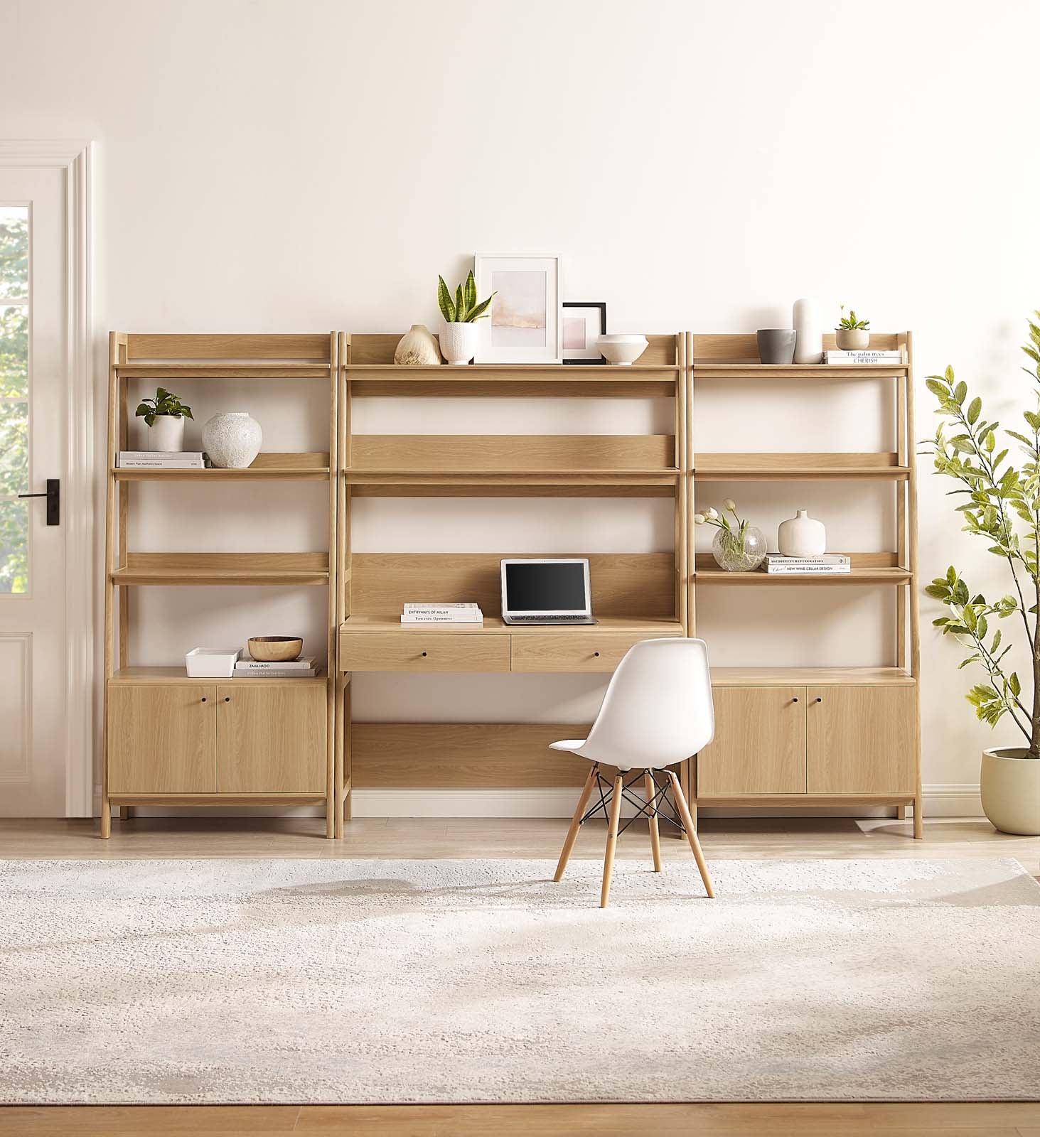 Bixby 3-Piece Wood Office Desk and Bookshelf By Modway - EEI-6115 - Image 5