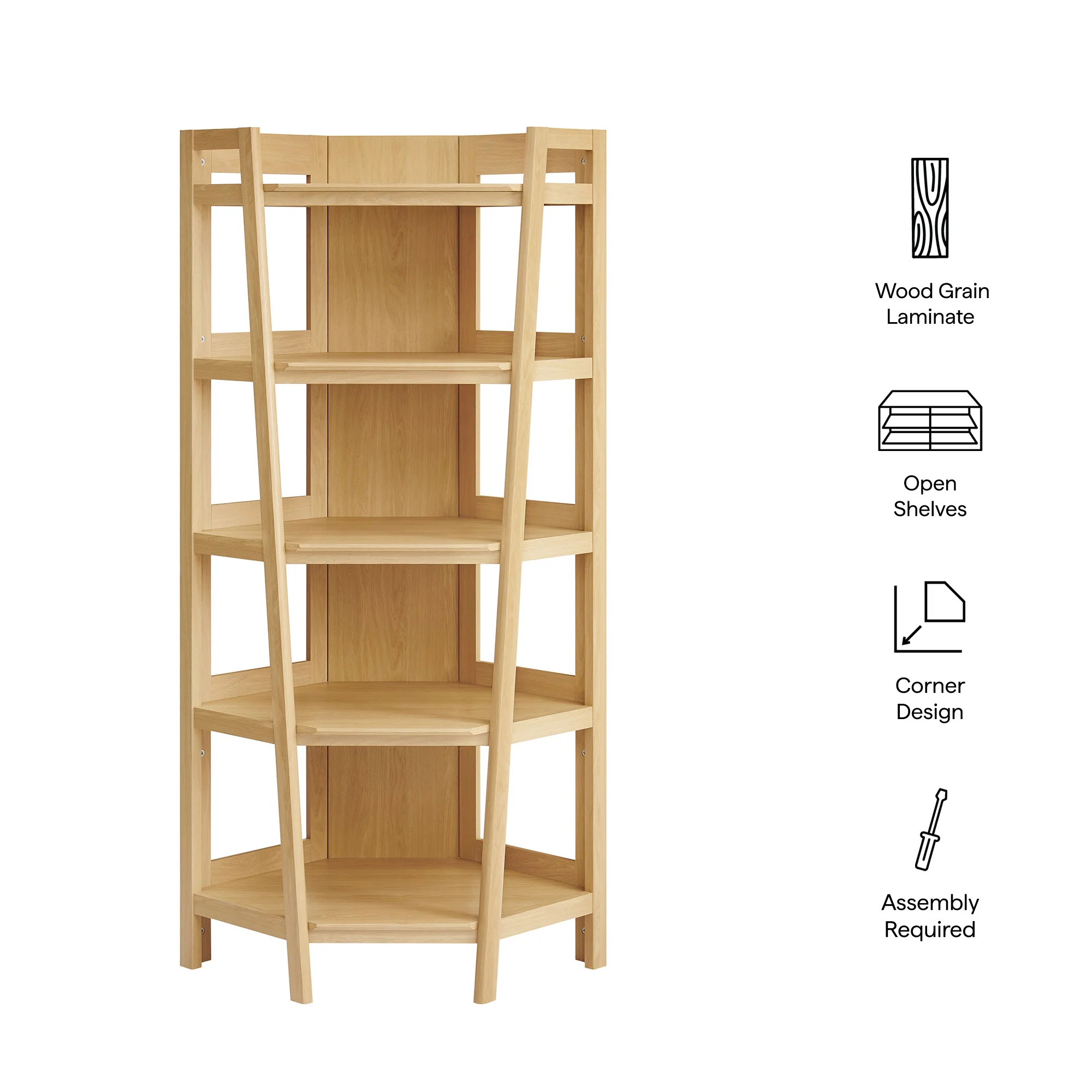 Bixby 71 Inch Corner Bookshelf by Modway - Image 6