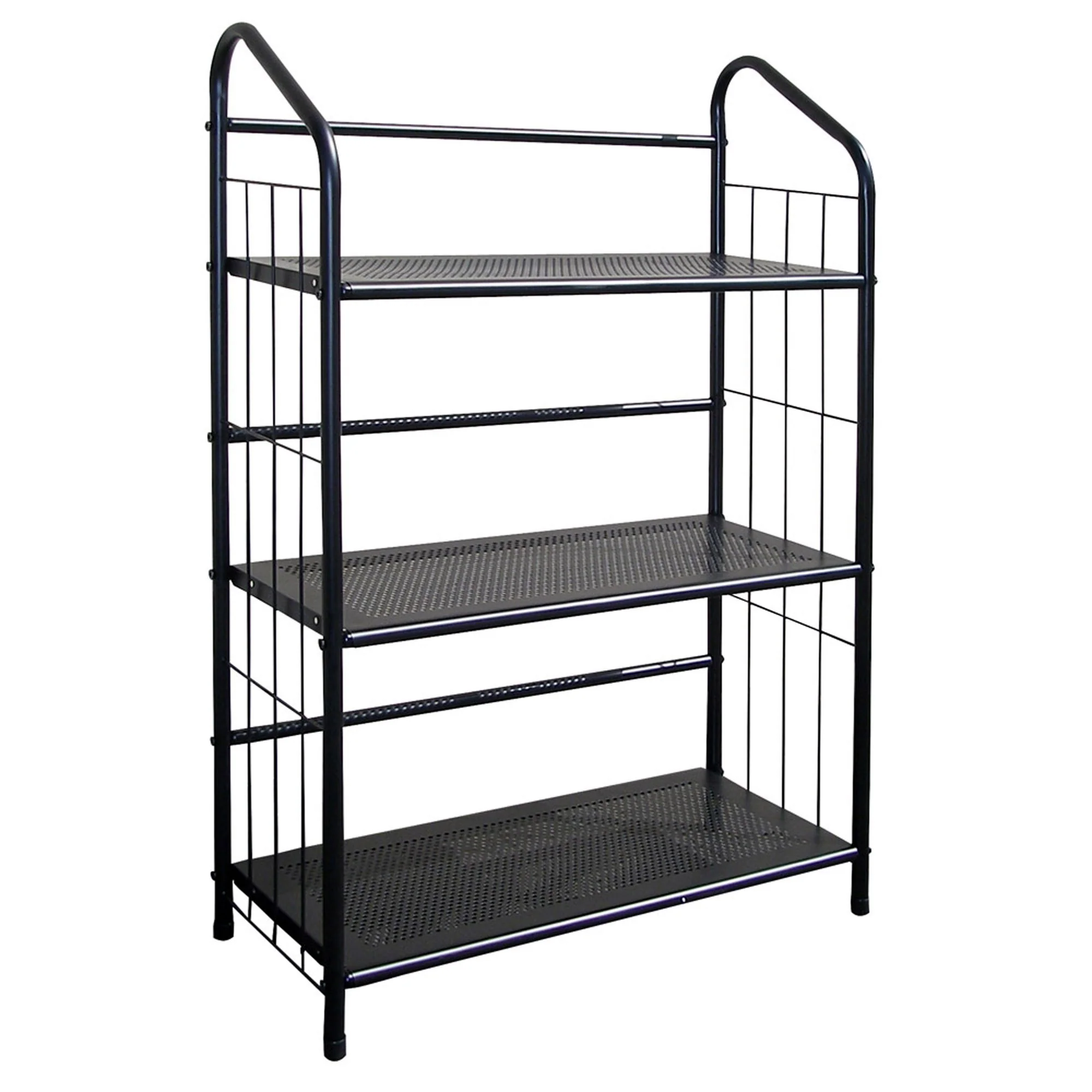 Black 3 Shelf Metal Standing Book Shelf By Homeroots - Image 2
