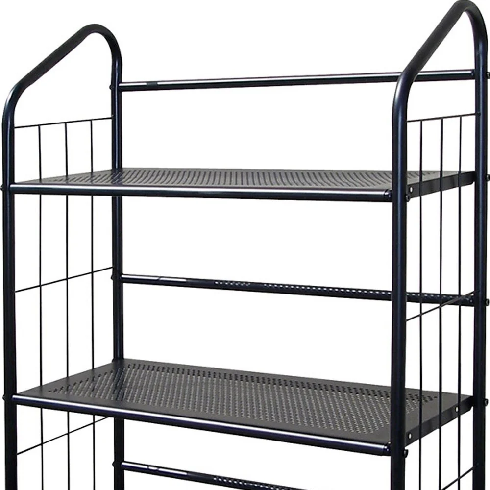 Black 3 Shelf Metal Standing Book Shelf By Homeroots - Image 3