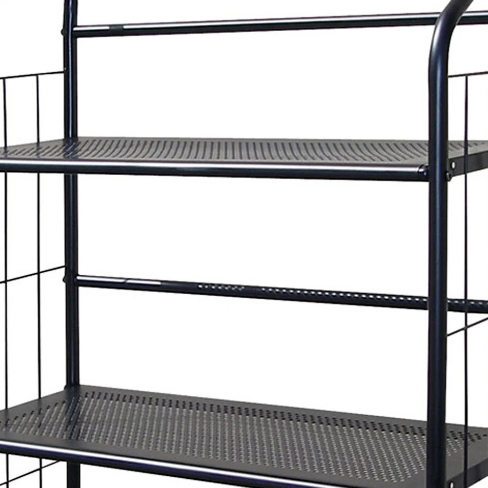Black 3 Shelf Metal Standing Book Shelf By Homeroots - Image 4