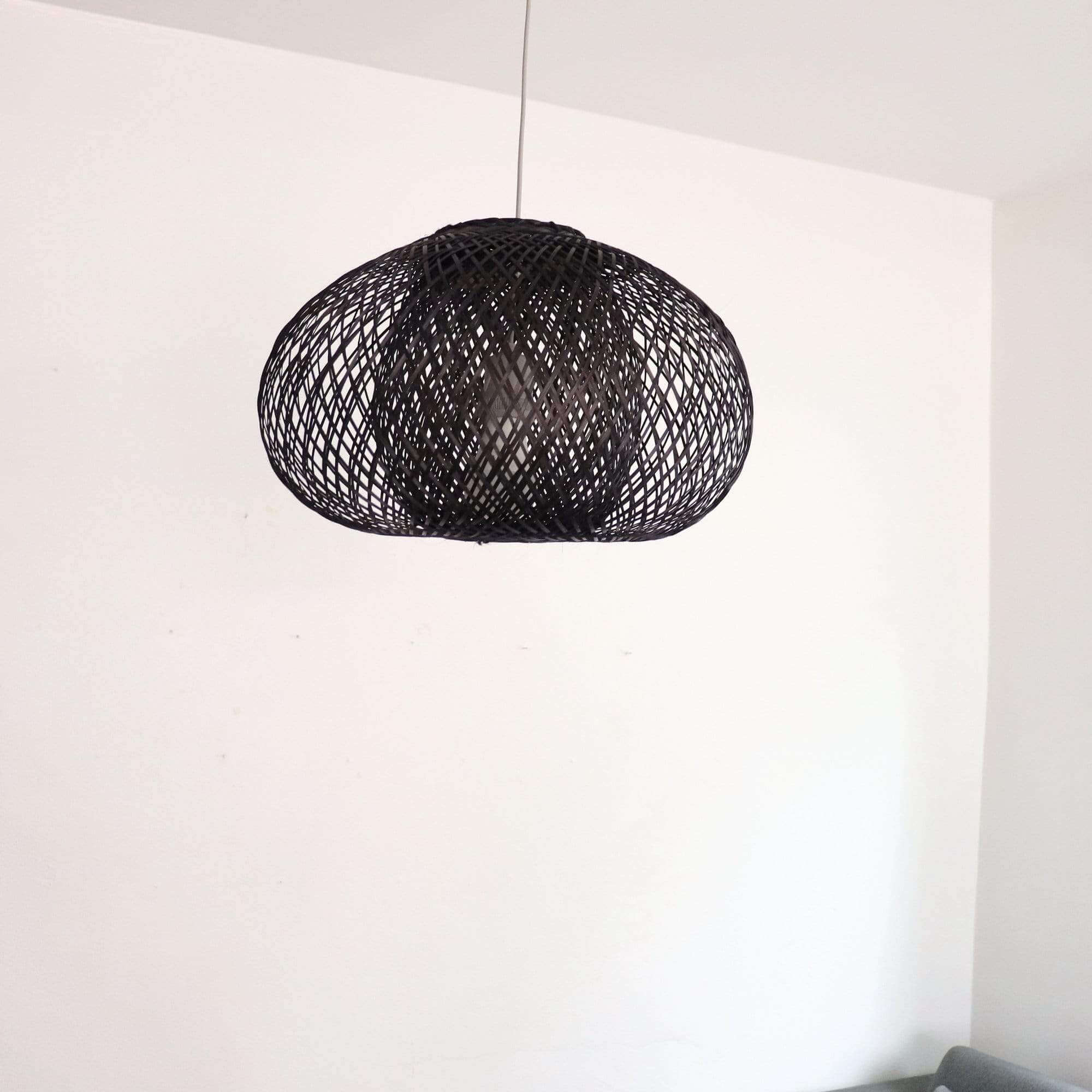 Black A Wa - Black Bamboo Small Pendant Light Shade By Thaihome - Image 2