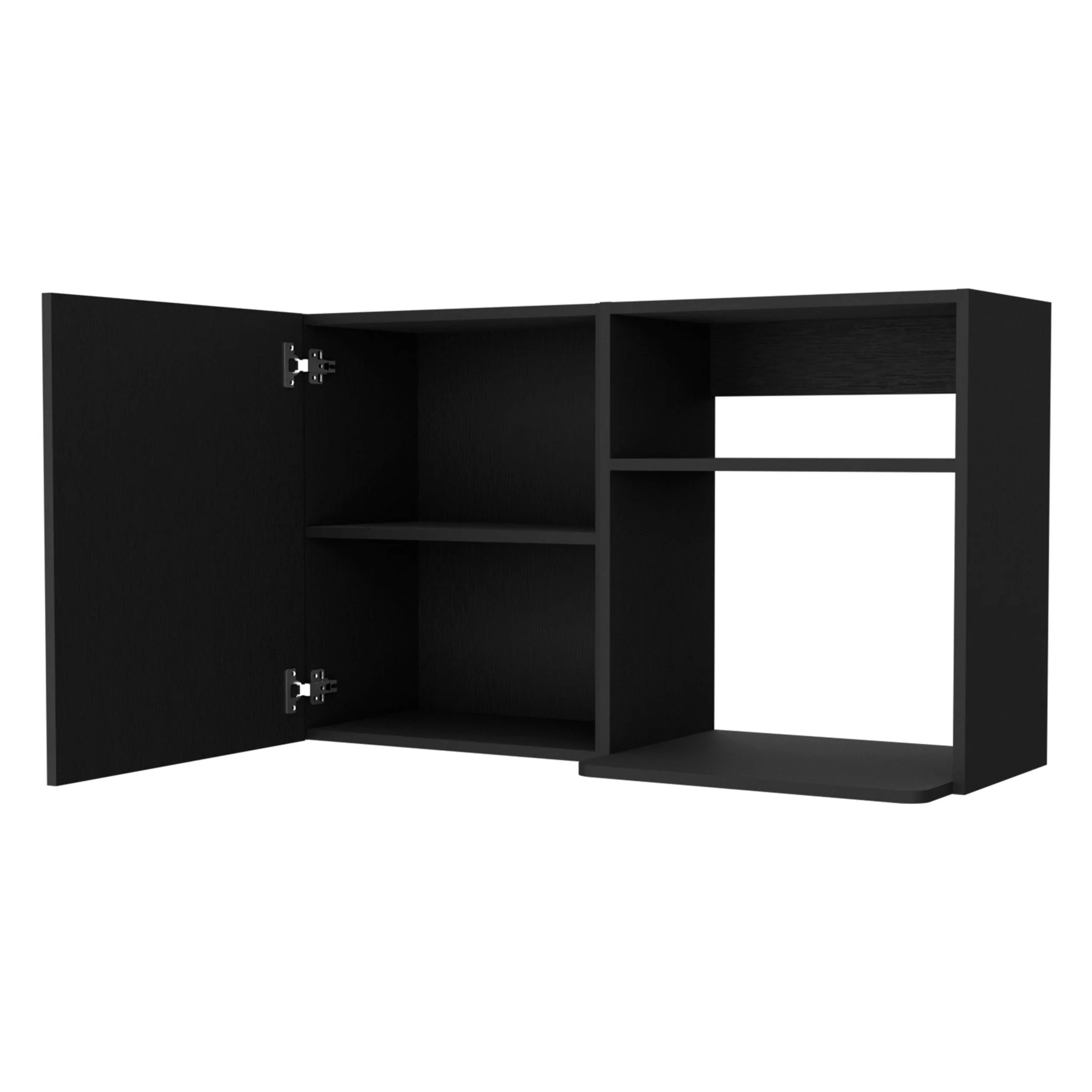 Black Accent Cabinet With Two Shelves By Homeroots - Image 3