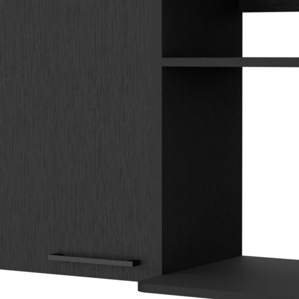 Black Accent Cabinet With Two Shelves By Homeroots - Image 4