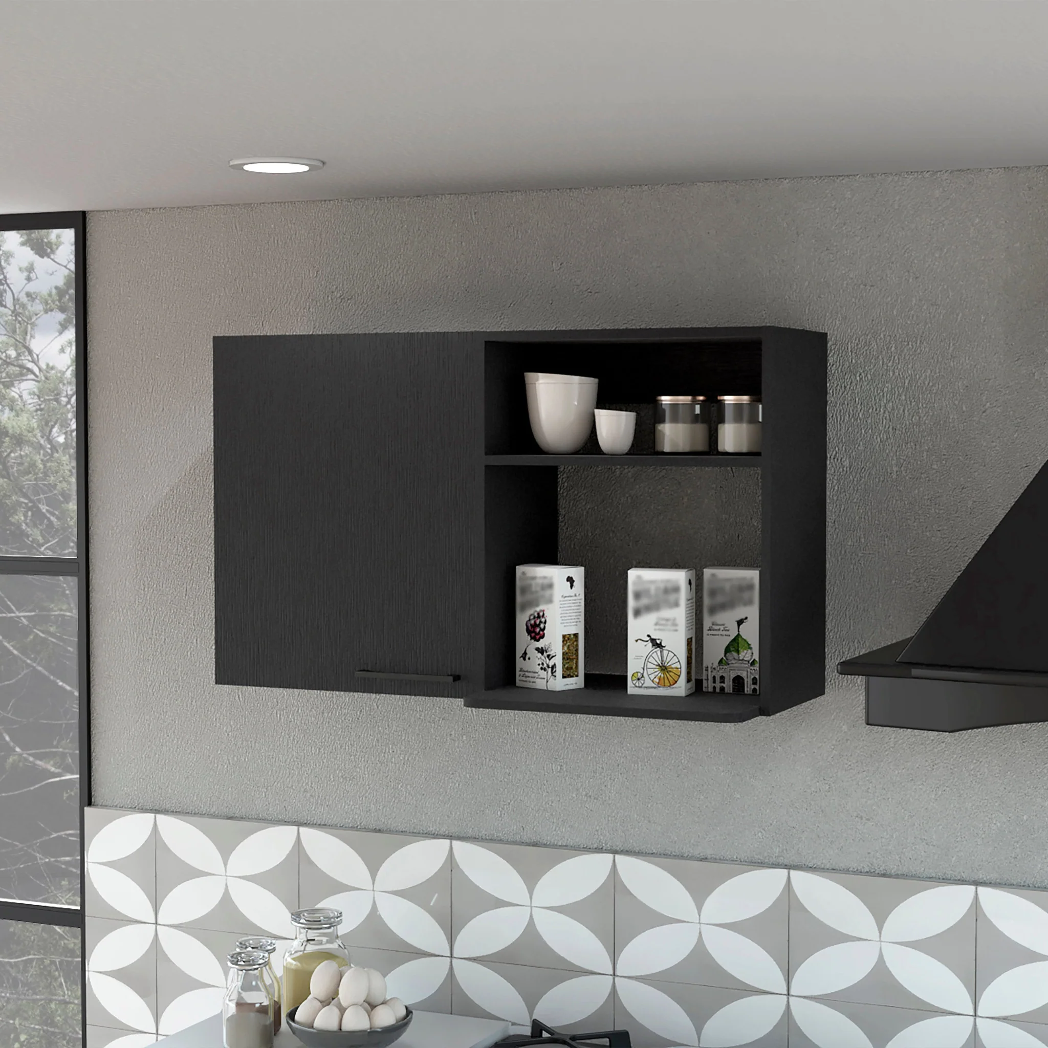 Black Accent Cabinet With Two Shelves By Homeroots - Image 7