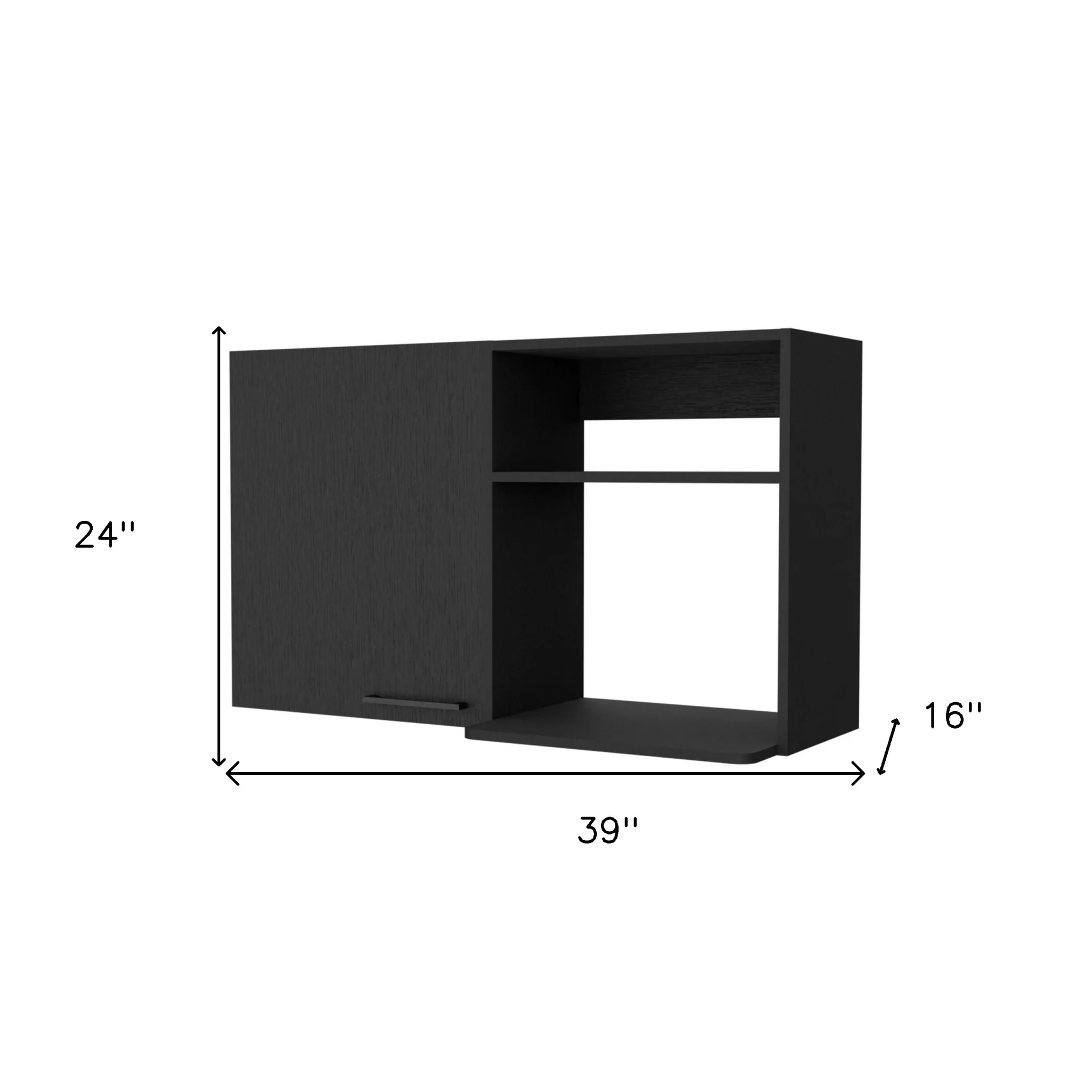 Black Accent Cabinet With Two Shelves By Homeroots - Image 8