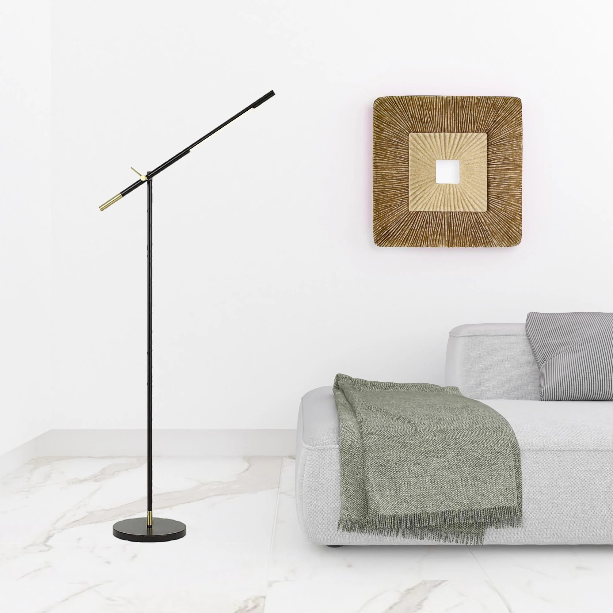 Black Adjustable Traditional Shaped Floor Lamp By Homeroots - Image 3