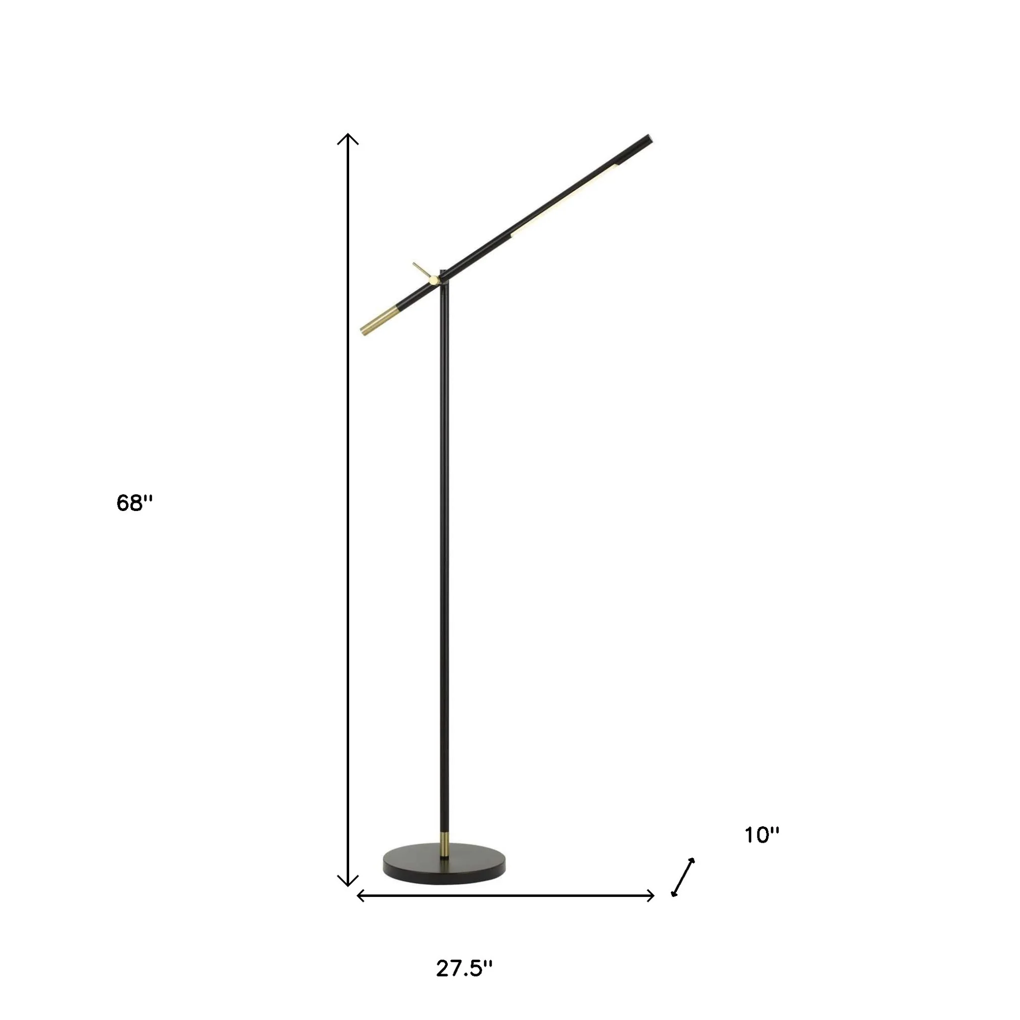 Black Adjustable Traditional Shaped Floor Lamp By Homeroots - Image 6