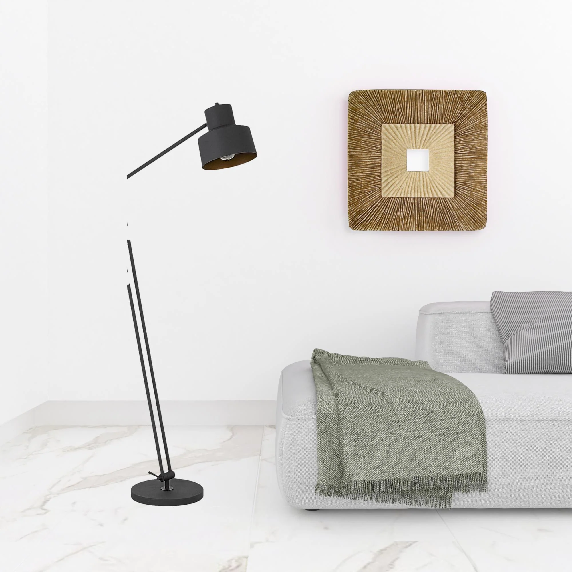 Black Adjustable Traditional Shaped Floor Lamp With Black Dome Shade By Homeroots - Image 2