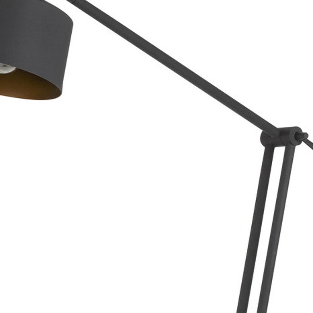 Black Adjustable Traditional Shaped Floor Lamp With Black Dome Shade By Homeroots - Image 3